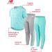New Balance Girls Active Leggings Set - 3 Piece T-Shirt and Leggings Activewear Set in Surf/Grey/Surf - Size 14-16 - Buy Online on GoSupps.com