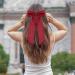 2 PCS Big Bow Hair Clips French Style Hair Barrettes for Women - Black+Red - Buy Online on GoSupps.com
