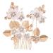 VINTORKY 1 Set Leaves and Flowers Hair Comb Flower Hair Decorations Womens Headpiece Hair Accessories for Women Girl Headpiece Bride Headdress Wedding Hairpin Bride Headpiece Hair Comb Clip