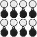 8 Packs 10X Mini Magnifying Glass Folding Pocket Magnifying Glass with Black Rotating Protective for Reading, Books, Jewelry…