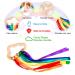 Baby Sensory Ribbon Ring Toys - Set of 2 | Rainbow Rattle & Natural Wooden Teether for 6-12 Month Babies | Montessori Sensory Toy - Buy Online on GoSupps.com