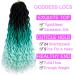 Ouyafei 20 Wavy Faux Locs Braids Crochet Hair 5-Pack - Ombre Green Goddess Locs Synthetic Extensions | 1B/Green/Light Green - 500g Lot - Buy Online on GoSupps.com