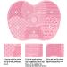 Makeup Brush Cleaner Mat Make Up Cleaning Pad Cosmetic Cleaning Pad Scrubber Board Tool with Suction Cups Pink normal - Buy Online on GoSupps.com
