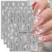 5D Spring Flower Nail Art Stickers - 4 Self-Adhesive Decals | JMEOWIO Floral Design for Women & Girls | International Shipping Available - Buy Online on GoSupps.com