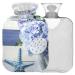 Naanle hot hot water bottle with reference hortanges flower transparent hot water bottle 2l large hot hot water bottle for bed hand feet warmer pain relief hot and cold