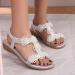 Buy XTZYGLFD Women's Silver Wedge Heel Sandals - Trendy Summer Flip-Flops Buckle Size 11 (UK 7) - Stylish Women's Fashion Shoes - Buy Online on GoSupps.com