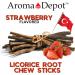 Aroma Depot Strawberry 8 oz. Flavored Licorice Root Chew Sticks for Humans. 100% Pure Natural | Oral Health & Fresh Bearth | Individual Sticks are 6.5-7 inches Long. Glycyrrhiza Glabra from Turkey. - Buy Online on GoSupps.com