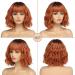 Bestung Short Wavy Ombre Ginger Wig with Fringe for Women - 10 Inch Bob Wig with Bangs, Synthetic Hair, Dark Roots, Water Wave Natural Look - Ideal for Daily Wear and Parties - Buy Online on GoSupps.com