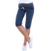 MijaCulture - Capri Relaxed Maternity Cropped Trousers Pants Short 4090 L Petrol Blue