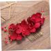 DOITOOL 1pc Womens Barrettes for Hair Mens Comb Floral Decor Accesorios Para Mens Hair Comb Hair Combs for Women Pearl Hair Pin Inserted Comb Bride Wedding Accessories Red - Buy Online on GoSupps.com