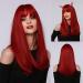 52cm Red Wig for Women - Heat-Resistant Fiber with Straight Bangs | Perfect for Daily Wear & Cosplay - Buy Online on GoSupps.com