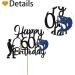 Fishing 60th Birthday Cake Topper Fisherman Happy 60th Birthday Cake Topper for Men Fishing Enthusiast 60th Party Decoration Men's 60th Birthday Party Supplies - Black Glitter - Buy Online on GoSupps.com