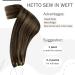 Hetto Real Hair Extensions #2/8 - 100g Smooth Brown 55cm | Premium Human Hair for Stunning Looks | International Shipping Available - Buy Online on GoSupps.com