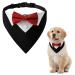 Hacraho Formal dog-smoking banda 1 piece red dog moking cotton dog collar wedding collar with fly and collar for dogs and cats m m red