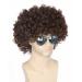Topcosplay Afro Wig for Men 80s 70s Wigs for Men Disco Wig Blonde Brown Short Curly Wig for Halloween Cosplay Dark Brown