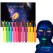 Neon Liquid Eye Liner 12 Colors Rainbow Glow Neon Makeup Graphic Eye Liners - Waterproof Smudge-Proof Colorful Eye Makeup For Festival Makeup Glow Brightly Under UV Lights