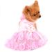 Paid "Paid dress for small dogs cats girls summer luxury puppy wedding dress rose flower lace Tutu rock silky bowknot birthday party dress dog dress chihuahua clothing pink xs xs: back length: 16cm/6.0" bust: 27cm/10.5 "pink