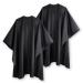 DELKINZ Barber Cape Large Size with Adjustable Snap Closure waterproof Hair Cutting Salon Cape for men, women and kids- Perfect for Hairstylists - Black (Black - Pack of 2)