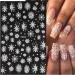 8 Sheets Christmas Nail Art Stickers Decals Self-Adhesive White Snowflakes Winter Nail Supplies Nail Art Design Decoration Accessories Glitter White & White - Buy Online on GoSupps.com