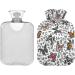 Naanle Leopard Butterflies Heat Bottle with Cover - 1L Transparent Hot Water Bottle for Bed Hand & Feet Warmer Pain Relief & Cold Therapy - Buy Online on GoSupps.com