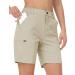 AjezMax Women's Outdoor Shorts Lightweight Bermuda Hiking Pants Sports Cargo Pants Summer Trekking Shorts with Pockets L Khaki