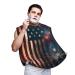 Colorful Fireworks US Flag Shaving Bib Gifts for Dad Waterproof Election Day Beard Apron One Size Fits All