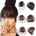Glamza Clip In Fringe 'Big Bang' Clip in Bangs Front Hairpiece Topper for Women Available in Black Dark Brown or Light Brown With or Without Sideburns (Dark Brown (Without Sideburns))