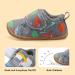 JOINFREE Baby Girl First Walking Shoes - Anti-Slip Plush Boys Slipper Shoes - Cozy Toddlers Shoes - 8.5/9 UK Child - Grey Dinosaur - Buy Online on GoSupps.com