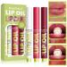 3 Colors Fat Lip Oil Click Slick Moisturizing and Long-lasting Lip Balm Non-stick and High Pigment Lip Glow Oil Lightweight Lip Plumper with Coconut Oil(Set: A)