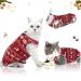 Ouuonno cat wound surgery recovery suit for abdominal wounds or skin diseases after operations pajama suit e-neck band Alternative for cats (L Christmas) Christmas L