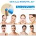 Skin Tag & Wart Remover Kit - Safe & Painless Skin Tag Removal Tool with 40 Bands & 10 Wipes - Blue - Buy Online on GoSupps.com