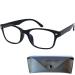 Mini glasses fashionable anti -blue light glasses reading glasses with transparent glasses free case plastic frame blue light filter glasses and men black 2.0 diopters
