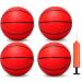5 INCH PVC Mini Basketball for Indoor Basketball Mini Hoops, Soft 5" Rubber Small Repacement Basketball for Over Door Basketball Hoop Sets, Little Basketballs for Adults & Kids (3 PCS with Air Pump) Red