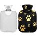 Hot Water Bottle with Dog Gold Paw Cover | 2L Pain Relief & Hand Warmer for Sore Muscles & Arthritis - Buy Online on GoSupps.com