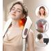 Shiatsu Neck & Shoulder Massager with Heat - Deep Tissue Kneading Device for Back Legs & Feet - 6 Silicone Heads - International Shipping - Buy Online on GoSupps.com