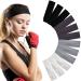 BBGifts 12 Pack Cotton Stretch Headbands Women Girls Non-Slip Head Wraps Workout Headbands for Sports Yoga Pilates Running Gym Baseball Casual Wear Gifts - Solid Colors Style 1