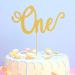 Gold 1st Birthday Cake Topper - Baby One Birthday Single-sided Gold Glitter Cake Topper One Anniversary Marriage Cake Decoration First Birthday Party Cake Smash Decorating Supplies (gold16) - Buy Online on GoSupps.com