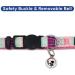Pawtitas Multicolor Cat Collar with Safety Buckle and Bell - Teal/Pink/Purple - Buy Online on GoSupps.com
