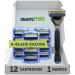 ShaveMOB 6-Blade Men's Razor Kit (Flex Head Handle with Trimmer + 12 Refills) - The Caveman Shaving Kit 12 Pack with Handle