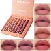 6pcs Matte Liquid Lipstick Set  Nude Lipsticks Makeup Kit for Women  Velvet Lip Gloss Waterproof Non-Stick Cup Labiales Mate 24 Horas (Set B)