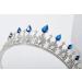 SWEETV Cubic Zirconia Princess Tiara Headband in Royal Blue for Bride & Flower Girls - Bridal Crown Hair Accessories - Buy Online on GoSupps.com