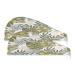 Tropical Leaves Dry Hair Cap 2 Piece Quick Drying Towel Set with Button Headband Super Absorbent Soft & Comfortable