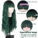 MERISIHAIR Long Dark Green Wig with Bangs - Ombre Curly Synthetic Wig for Women | Perfect for Daily & Party Use - Buy Online on GoSupps.com