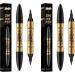 Eyebrow Pencil Liquid Eyebrow Pen 2 in 1 Dual-ended Eyebrow Waterproof & Long Lasting Liquid Eyeliner Pen Four-tip Brow Pencil for Women Gift Black - Buy Online on GoSupps.com