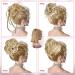 HOOJIH Messy Bun Hair Pieces - 4 Pc Straight & Wavy Updo Extensions for Women | Silver Gray Scrunchies Ponytail Bun - Buy Online on GoSupps.com