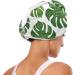 Green Monstera Leaf Hair Towel 2 Pack - Super Absorbent Quick Dry Hair Turbans for Women & Girls - Buy Online on GoSupps.com