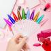 BNG Stiletto Nail Colour Display Sticks - 80x Nail Art Tips for Gel Polish Practice | Salon Color Card Chart Fan-shaped Transparent Colors Wheel - Ring Holder Included - Buy Online on GoSupps.com