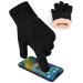 Baonuor winter gloves Thermo fleece men and women winter gloves touchscreen stretched thick knitting gloves thermal shoes for outdoor sports running leisure black
