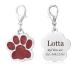 Dog tag with engraving for dogs and cats animal tag paw print motif ID tags address tag red