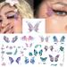 Glitter Butterfly Temporary Tattoos Stickers - Waterproof Body Stickers for Girls, Fairy Wings & Flowers Design - Fake Tattoo Decorations for Kids & Women - Purple - Buy Online on GoSupps.com